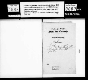 Vermögensbeschlagnahme gegen den vormaligen Oberleutnant Karl Eichfeld von Karlsruhe