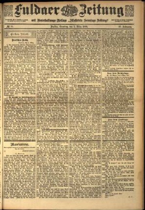 Erste Ausgabe vom Samstag, den 03. März 1900.