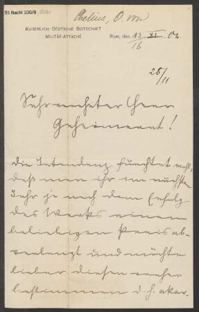 Brief an Ludwig Strecker  und B. Schott's Söhne : 13.11.1904