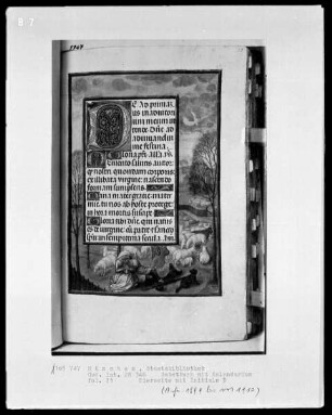 Gebetbuch mit Kalendarium — Verkündigung an die Hirten, Folio 71recto