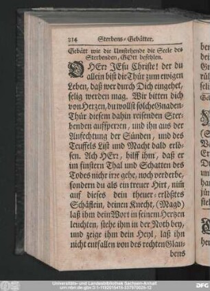 Gebätt wie die Umstehende die Seele des Sterbenden, Gott befehlen.