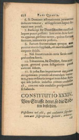 Constitutio XXXIV. Von Straffe derer, so die Todten bestehlen