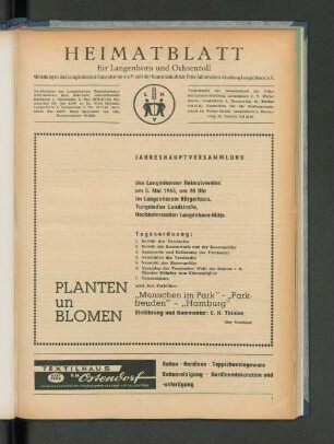 Jahreshauptversammlung des Langenhorner Heimatvereins