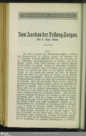 3. Zum Ausbau der Festung Torgau