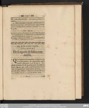 Lib. XXX. XXI. XXXII. (VI. 37. 42. 43. 47.) De Legatis & fideicommissis.