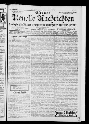 Essener neueste Nachrichten. 1900-1908