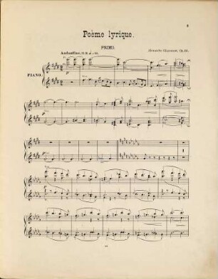 Poème lyrique : andantino pour grand orchestre ; à monsieur Nicolas de Stcherbatcheff