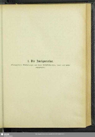 1. Die Zweigvereine