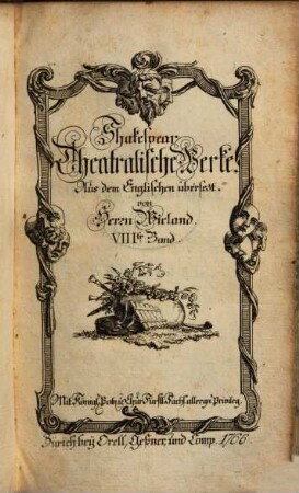 Shakespear Theatralische Werke, VIII. Band. Hamlet. Das Winter-Mährchen