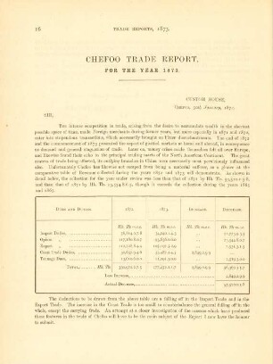 Chefoo trade report