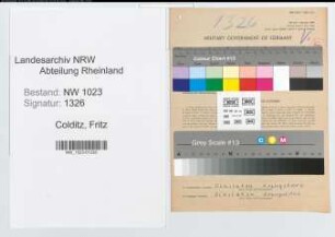 Entnazifizierung Fritz Colditz , geb. 18.03.1896 (Uhrmacher)