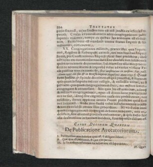 Caput Decimum Quartum. De Publicatione Avocatoriorum.