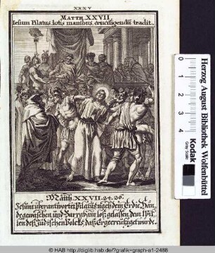 Pilatus überlässt Christus dem jüdischen Volk zur Kreuzigung.