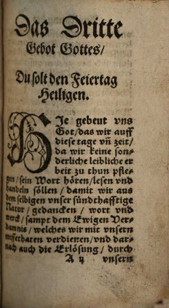 Das Dritte und Vierde Gebot Gottes