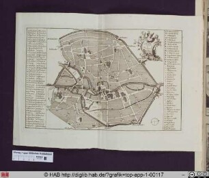 Grundriss der Stadt Braunschweig und die Erläuterung der Ziffern