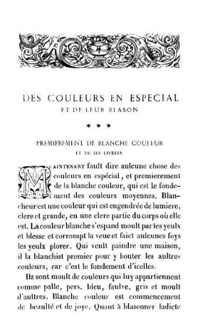 Des Couleurs En Especial Et De Leur Blason