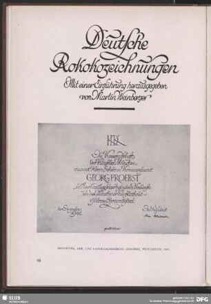 Gestaltung des Buchtitels "Deutsche Rokokozeichnungen"