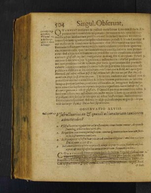 Observatio XLVIII. Usufructuarius an et quandò ad iuratoriam cautionem admittendus?