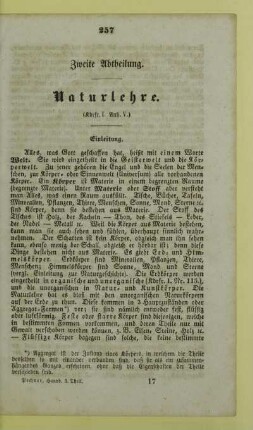 Zweite Abtheilung. Naturlehre
