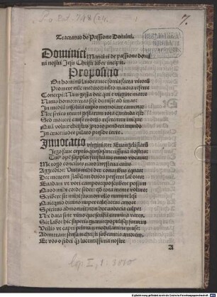 Tractatus de Passione Domini. Dominici Mancini de passione domini nostri Jesu Christi liber incipit. ...