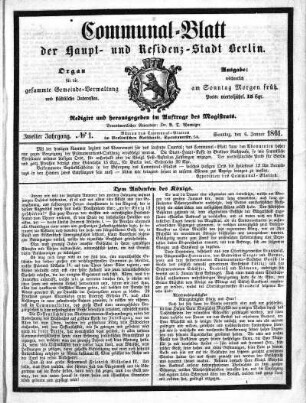 1861,1: No. 1, 6. Januar 1861