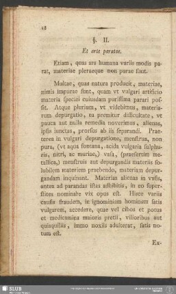 §. II. Et arte paratae