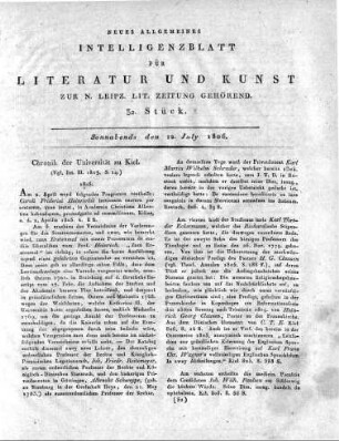 Chronik der Universität zu Kiel. (Vgl. lnt. Bl. 1805. S. 14.)
