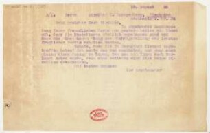 Brief an Heinrich Spangenberg : 19.08.1920