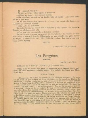 Los peregrinos : Monólogo