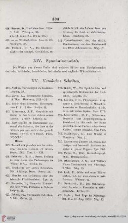 XIV. Sprachwissenschaft