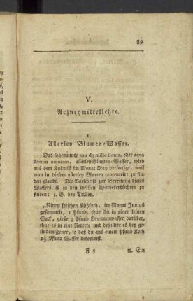 V. Arzneymittellehre.
