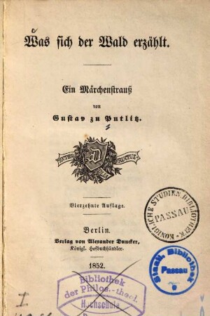 Was sich der Wald erzählt : ein Märchenstrauß