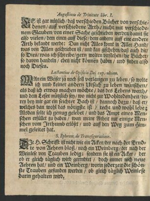 Augustinus de Trinitate libr. I.