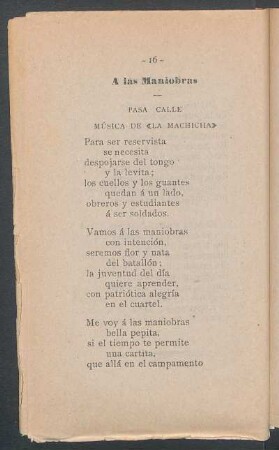 A las Maniobras : Pasa calle. - Música de "La Machicha"