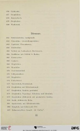 Diverses (Nr. 1061-1127)