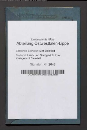 Erblasser: Becker, Joseph; Erblasser: Becker, Marianne, geb. Hartwig: Testament
