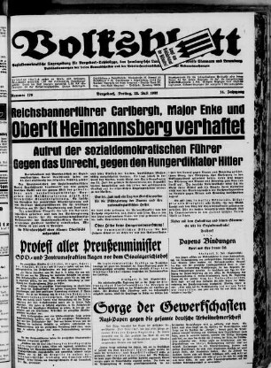 Bergedorf-Sander Volksblatt : amtliches Organ : sozialdemokratische Zeitung für das hamburgische Landgebiet und die Kreise Lauenburg und Stormarn