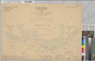 Ems Kanalisierung Blatt 12 Strecke Lehe Grunderwerbskarte Durchstich bei Lehe 1893 1 : 2000 51 x 72 kol. Zeichnung A. Franke, Wasserbauinspektor Wasser- und Schiffahrtsdirektion Münster