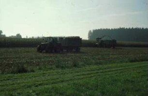 Fotografie: Feldhäcksler selbstfahrend, Maissilage, Ernteverfahren, Parallelverfahren