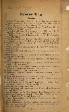 Katalog. [21.] 1886, 24. März