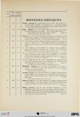 Monnaies Grecques (Nr. 1-23)