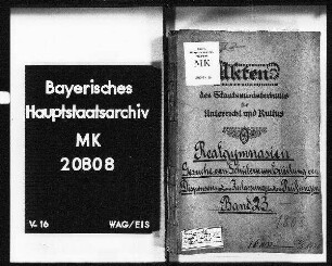 Realgymnasien. Gesuche von Schülern etc.