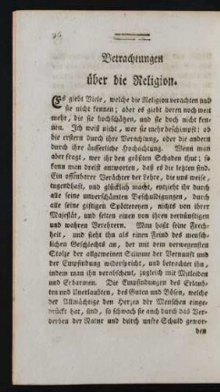 Betrachtungen über die Religion