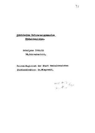 1932/33: Schuljahr ... - 1932/33