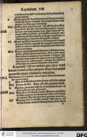 Articulum I: Resolvens XVI dubia circa formam consecrationis panis occurrentia.