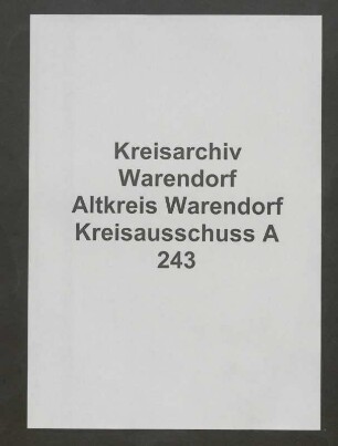Etat des Amtes und der Gemeinden des Amtes Sassenberg, Spez.
