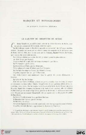 2: Marques et monogrammes de quelques amateurs célèbres : le cabinet de Christine de Suède
