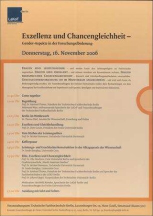 Exzellenz und Chancengleichheit. Gender-Aspekte in der Forschungsförderung