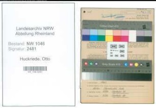 Entnazifizierung Otto Huckriede , geb. 10.10.1914 (Schneidermeister)