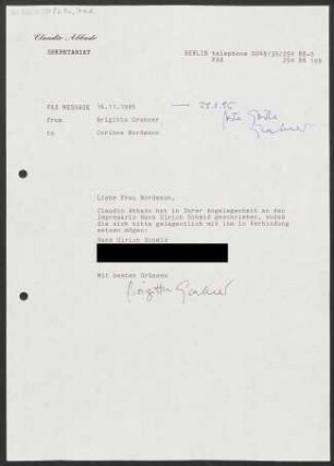 Brief an Corinne Nordmann, 16.11.1995